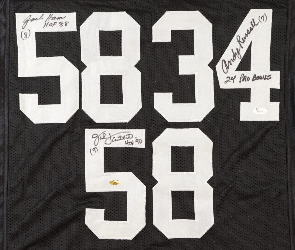 Jack Ham Autographed HOF 88 and Framed Black Pittsburgh Steelers Jersey  Auto JSA Certified