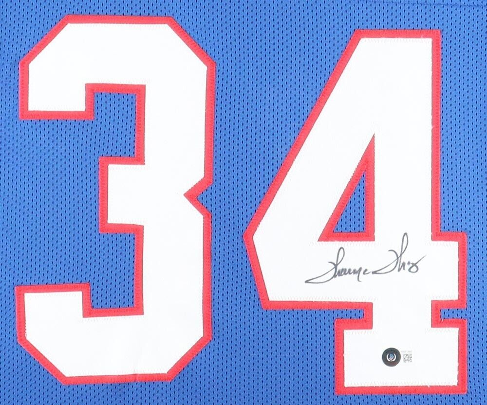 Thurman Thomas Autographed Signed Framed Jersey 35x43” Beckett COA Buffalo  Bills