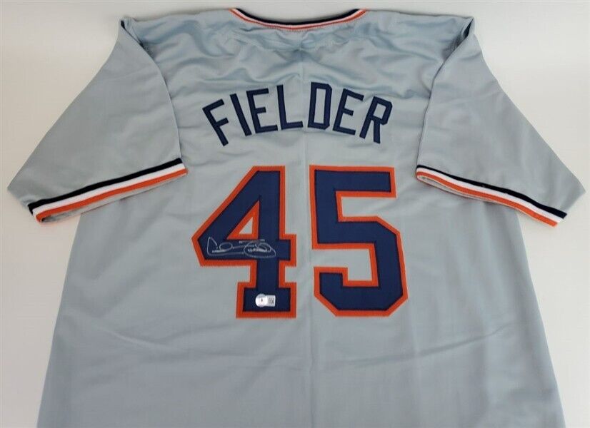 Detroit Pro Style Cecil Fielder Gray Autographed Jersey