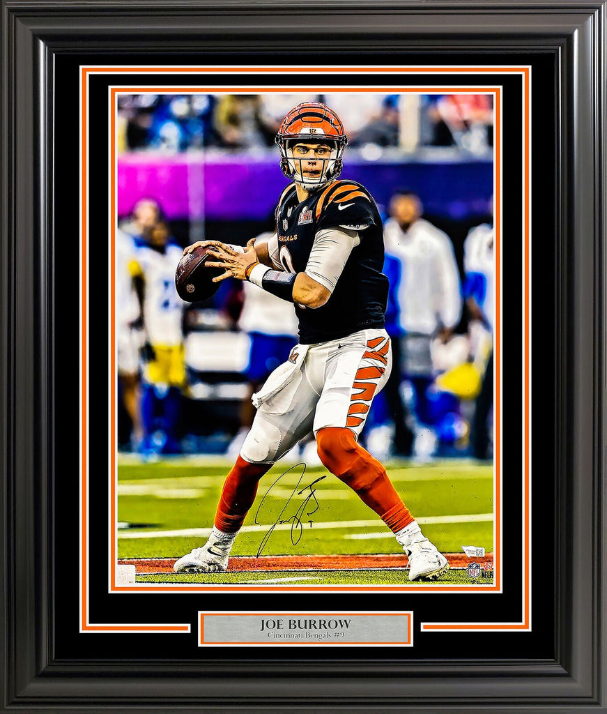 Joe Burrow Framed Signed Black Jersey Fanatics Autographed Cincinnati  Bengals 4B