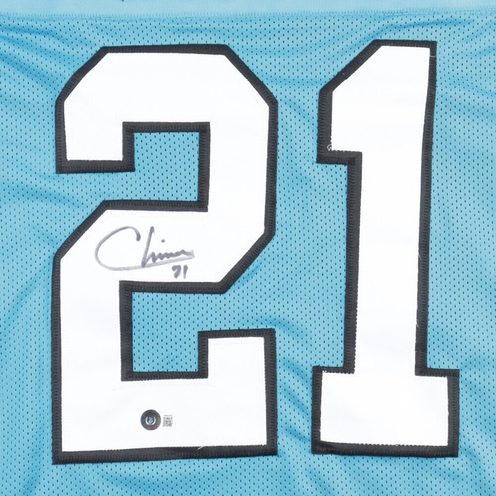 Jeremy Chinn Autographed Carolina Blue Custom Football Jersey