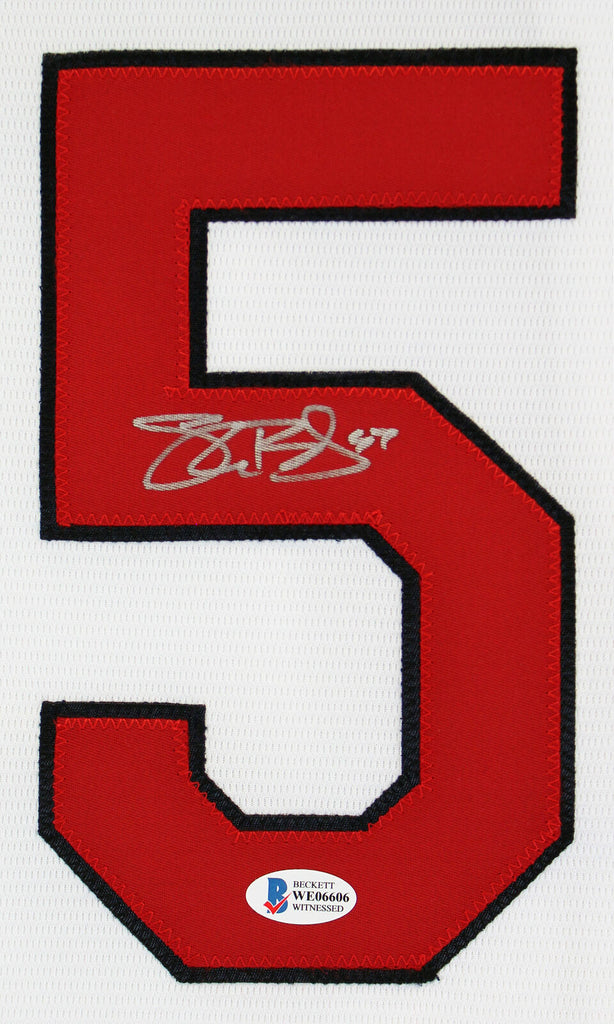 Andruw Jones Signed 32x37 Custom Framed Braves Jersey Display (Beckett)
