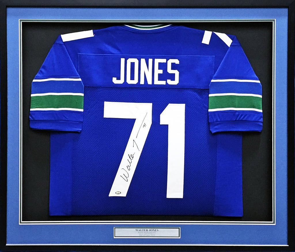 : Seahawks Walter Jones Autographed Blue Jersey MCS Holo : Sports  & Outdoors