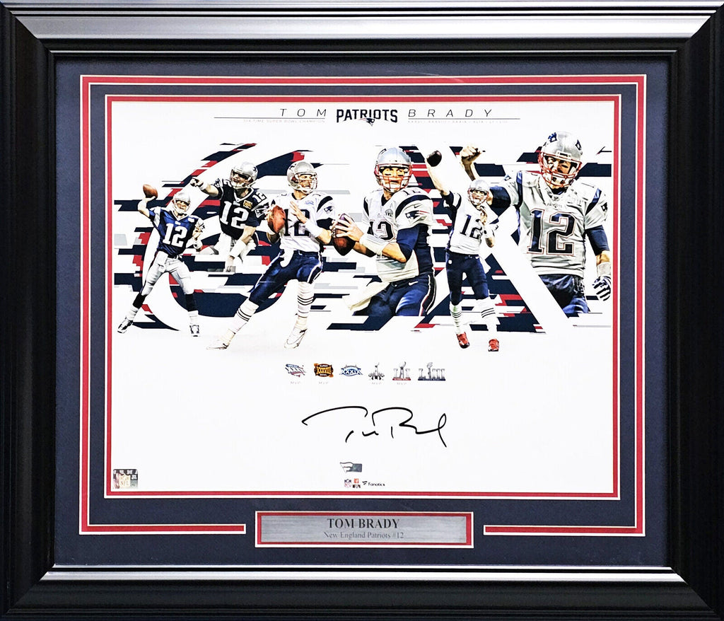 Framed Autographed/Signed Tom Brady 33x42 New England Patriots