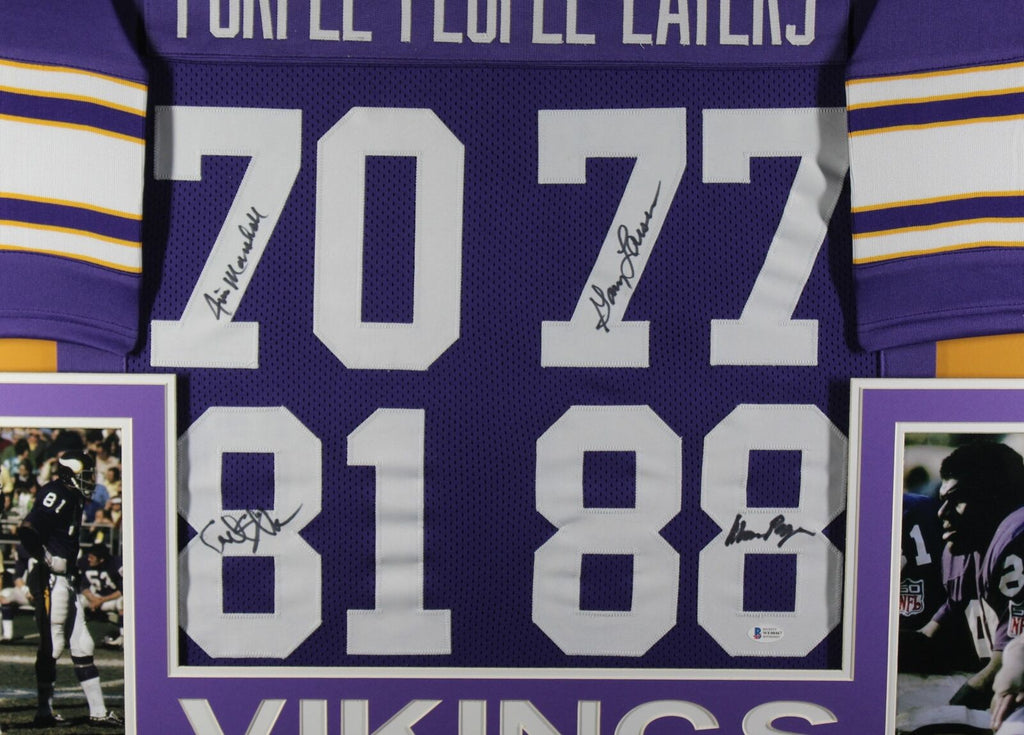 PURPLE PEOPLE EATERS AUTOGRAPHED MINNESOTA VIKINGS JERSEY JSA PAGE ELLER HOF