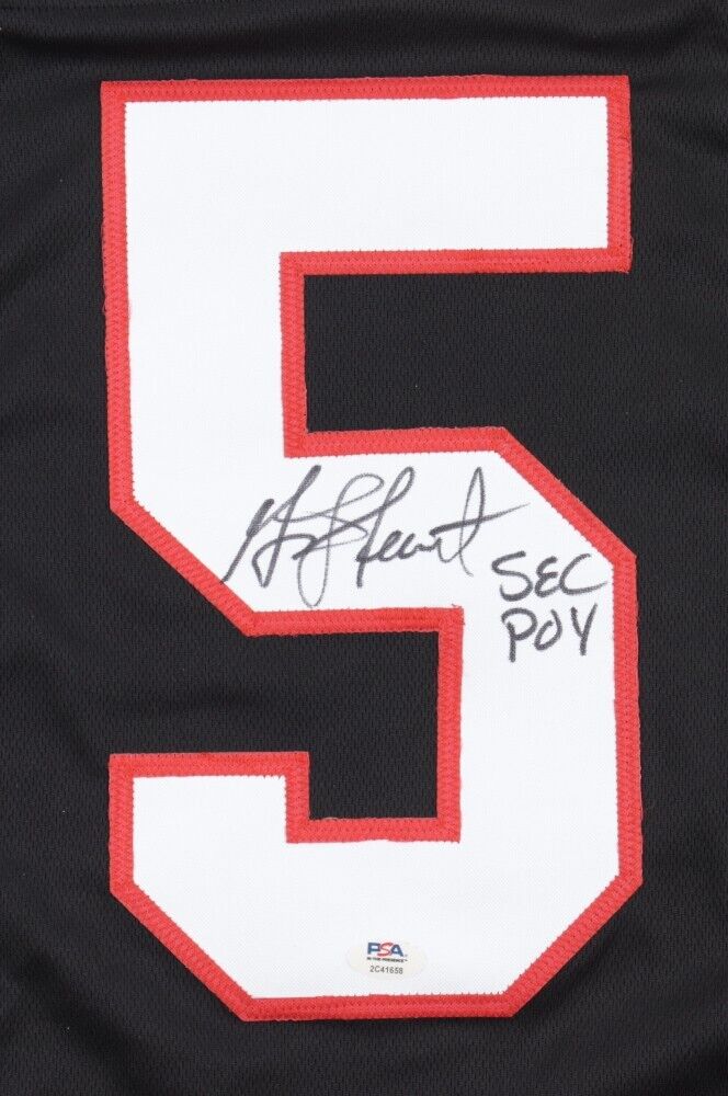 Frank Gore Autographed Red Pro Style Jersey -Beckett W Auth Black