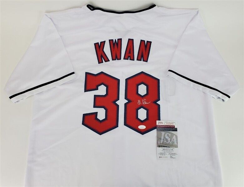 Framed Cleveland Guardians Steven Kwan Autographed Signed Jersey Jsa Coa