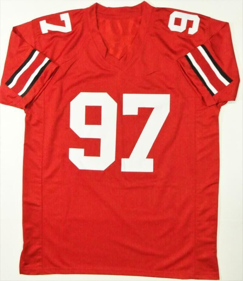 Nick Bosa Autographed Ohio State Custom White Football Jersey JSA