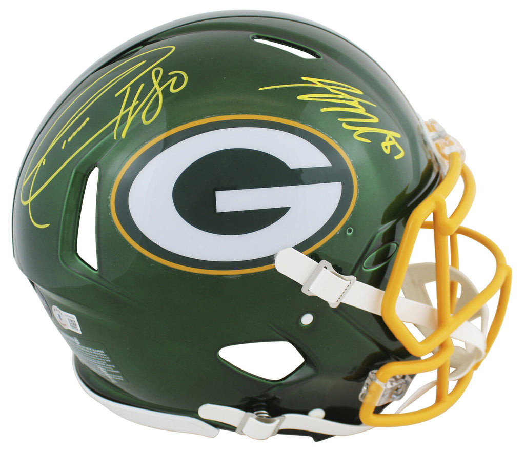 Donald Driver & Jordy Nelson Signed Flash F S Speed Proline Helmet W 