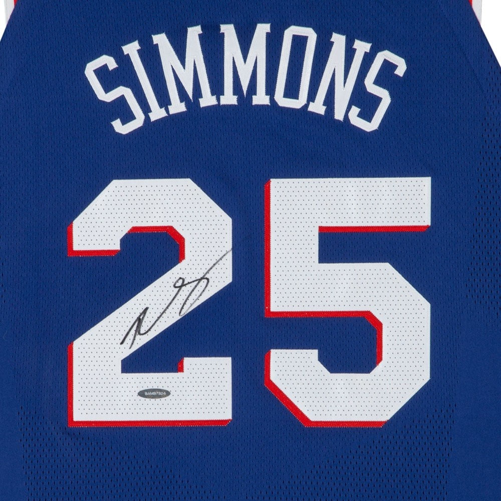 Ben Simmons Philadelphia 76ers Deluxe Framed Autographed Blue Jersey - Upper Deck