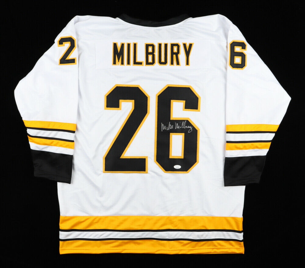 Mike Milbury Signed Bruins Throwback Jersey (JSA) Boston