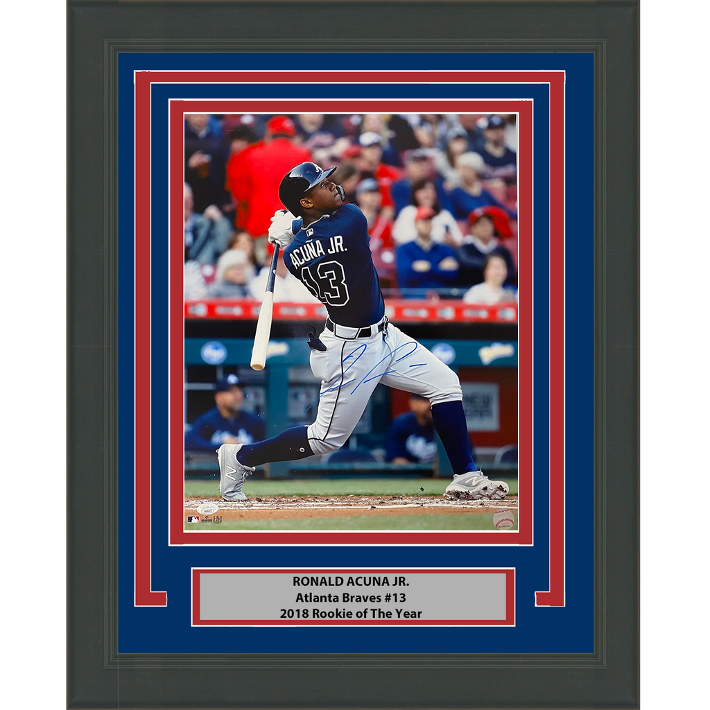 Framed Autographed/Signed Ronald Acuna Jr. Atlanta Braves 16x20