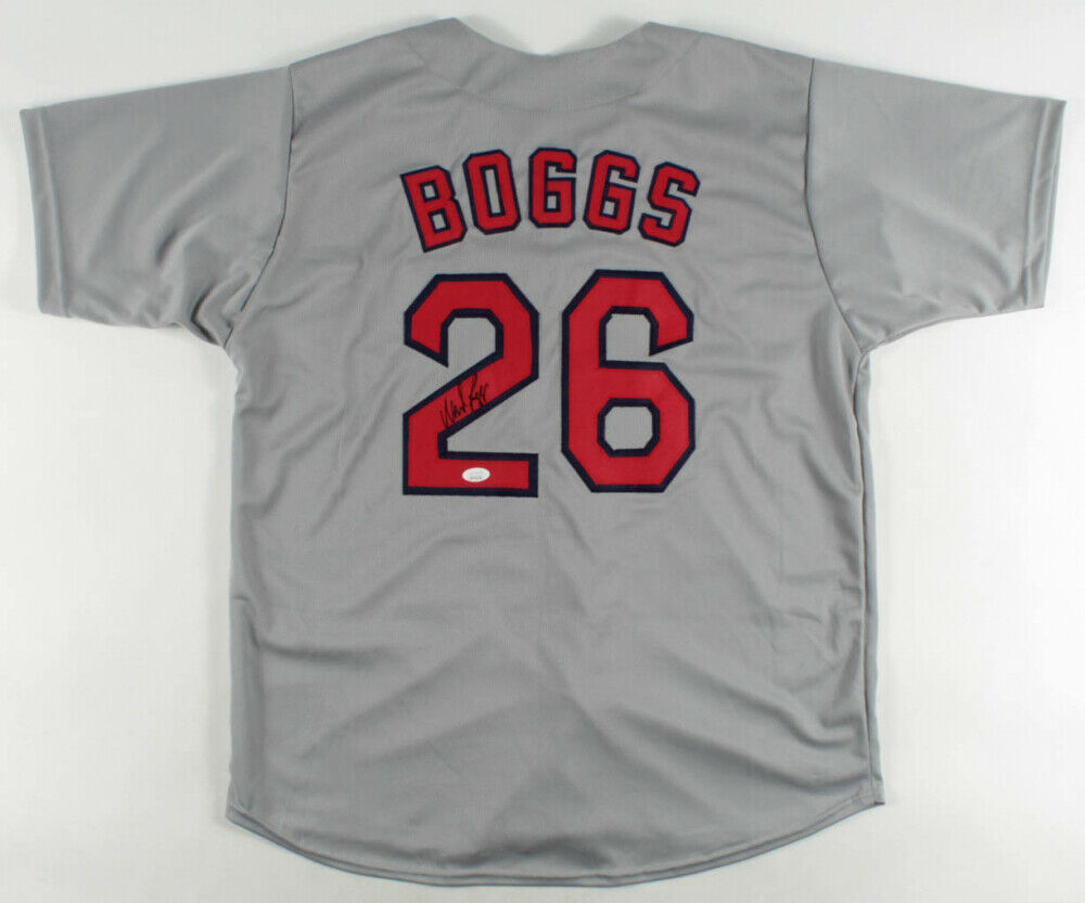 Framed Autographed/Signed Wade Boggs 33x42 Boston Grey Baseball Jersey JSA  COA at 's Sports Collectibles Store