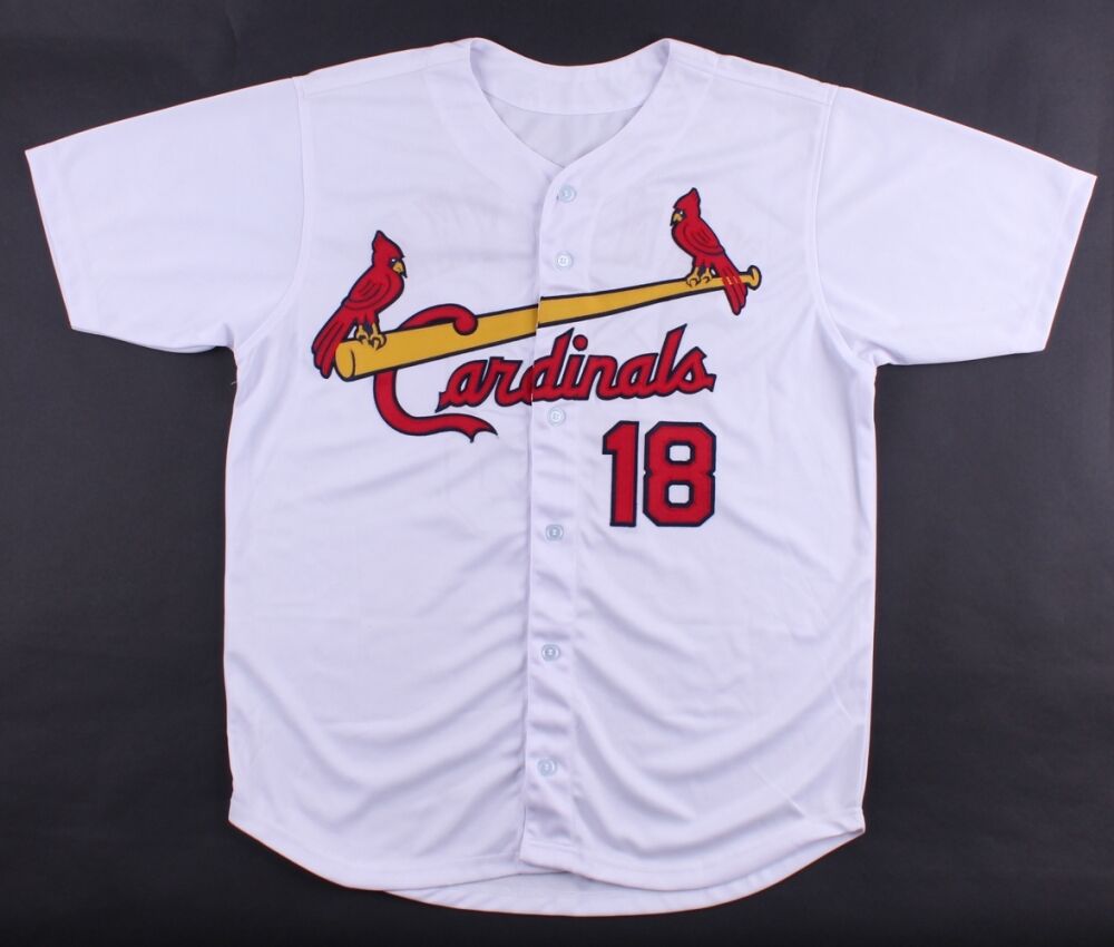 Andy Van Slyke SIGNED #18 St. Louis Cardinals blue XL jersey w/ JSA COA &  Holo
