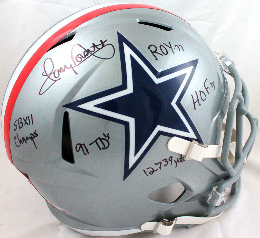 Tony Dorsett Autographed Dallas Cowboys 1976 Speed Mini Helmet