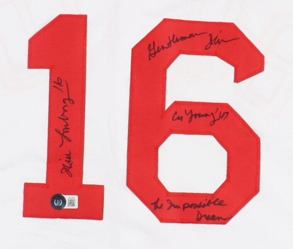 Red Sox Jim Lonborg signed Jersey W/COA 67 CY Young Inscription