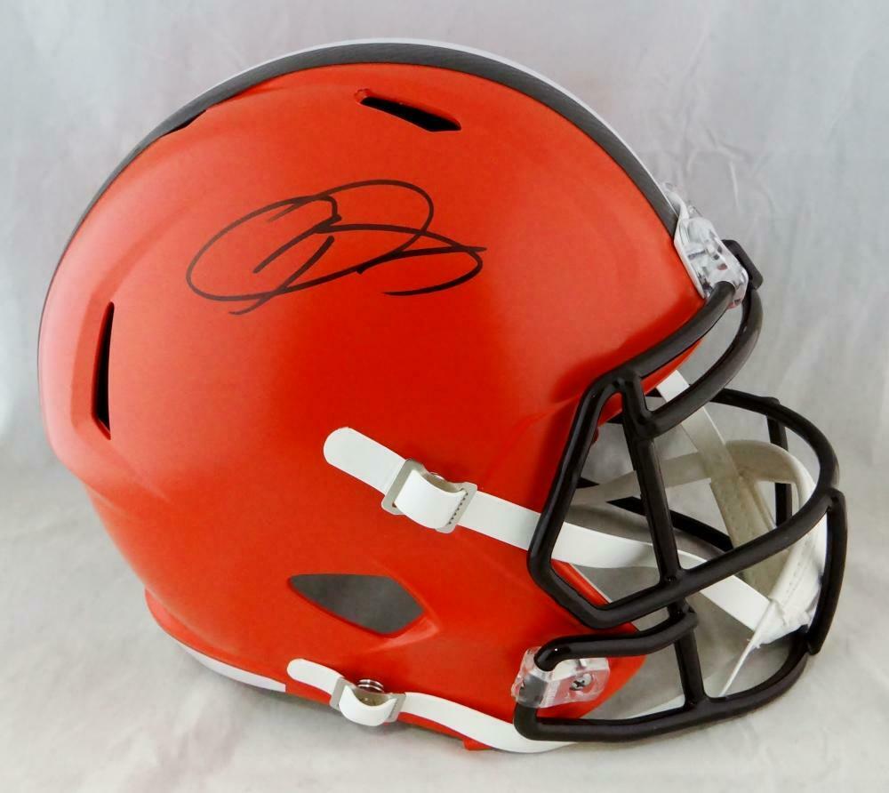 Browns Odell Beckham Jr. Signed Lunar Full Size Speed Rep Helmet BAS  Witnessed