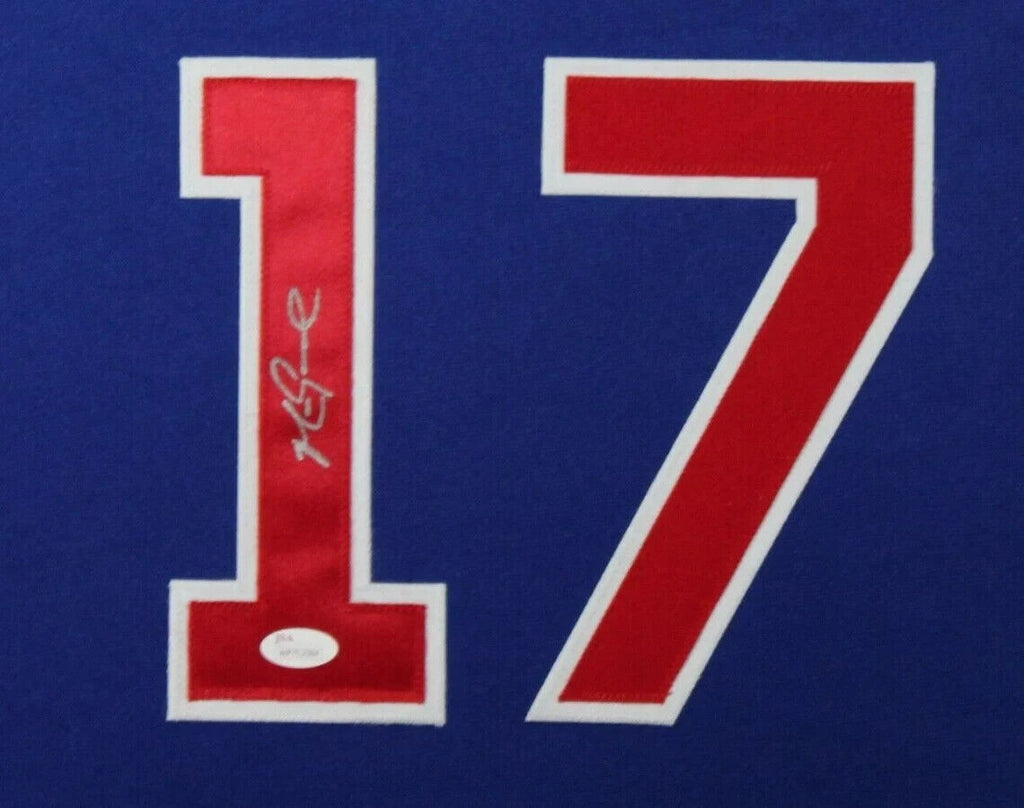 Framed Autographed/Signed Mark Grace 33x42 Chicago Blue Baseball
