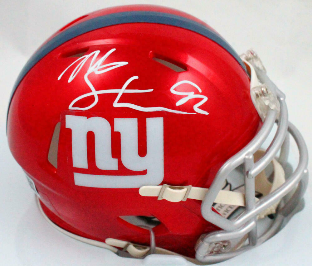 Michael Strahan New York Giants Autographed White Logo Football