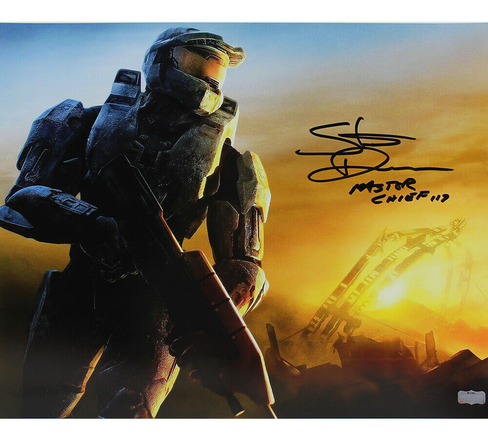 Steve Downes Signed Halo Unframed 16x20 Photo - Master Chief W Master Chief Insc