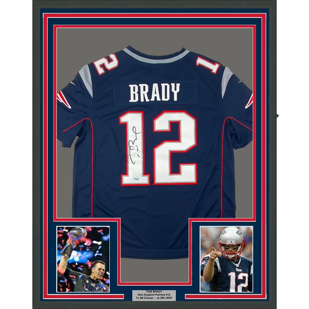 Framed Autographed/Signed Tom Brady 33x42 New England Patriots
