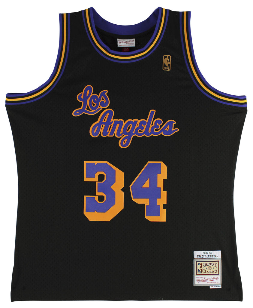 Lakers Shaquille O'Neal Signed Black Mitchell & Ness 1996-97 HWC