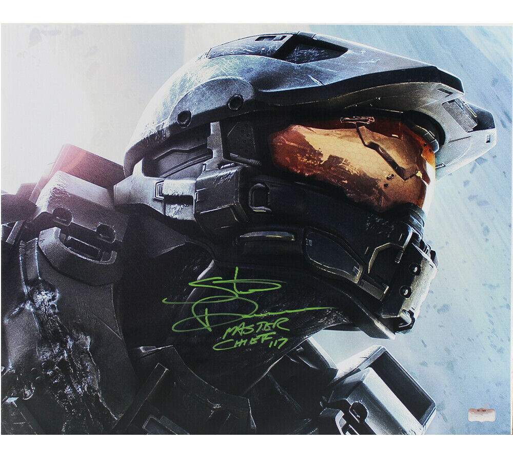 Steve Downes Signed Halo Unframed 16x20 Photo - Side Profile W- Master Chief