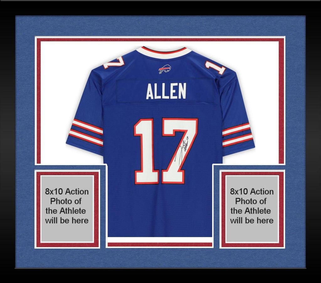 Josh Allen Autographed and Framed Blue Buffalo Jersey Auto Fanatics COA