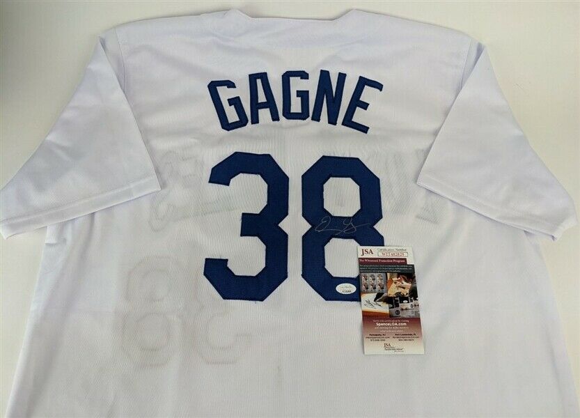 Eric Gagne Cy 03 Autographed Los Angeles Gray Custom Baseball Jersey - BAS