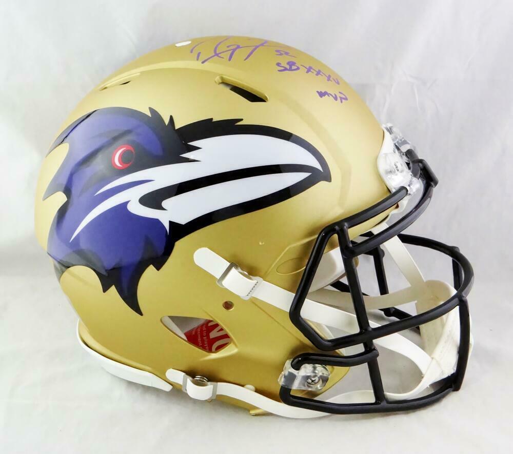 Ray Lewis Autographed Full Size Ravens Pro Flash Helmet