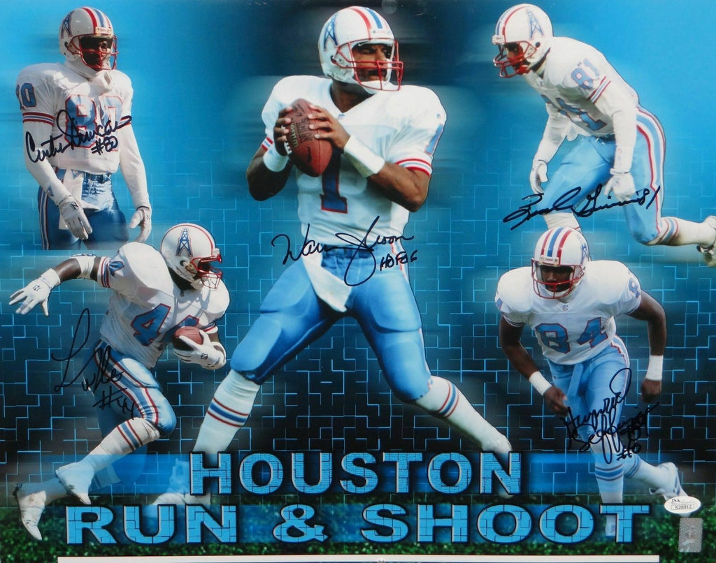 Run-N-Shoot Multi Autographed 16x20 Houston Oilers Photo- JSA Authenti –  Super Sports Center