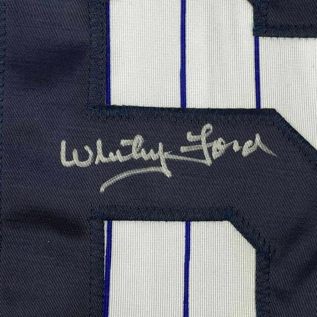 FRAMED Autographed/Signed WHITEY FORD 33x42 Pinstripe Jersey PSA COA # –  Super Sports Center