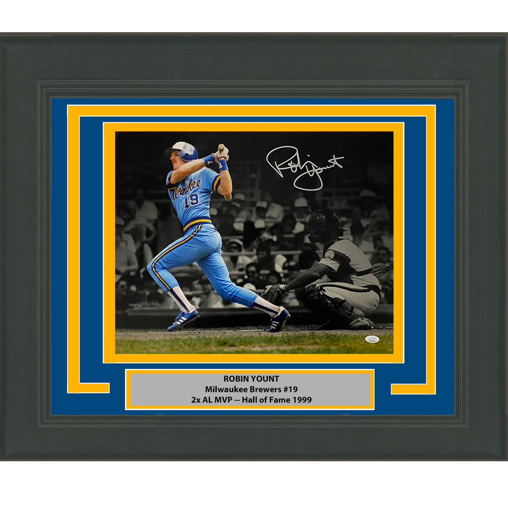 Framed Autographed/Signed Robin Yount 33x42 Milwaukee Pinstripe Baseball  Jersey JSA COA at 's Sports Collectibles Store