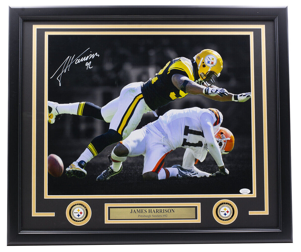 James Harrison Signed Framed 16x20 Pittsburgh Steelers Football Photo –  Super Sports Center