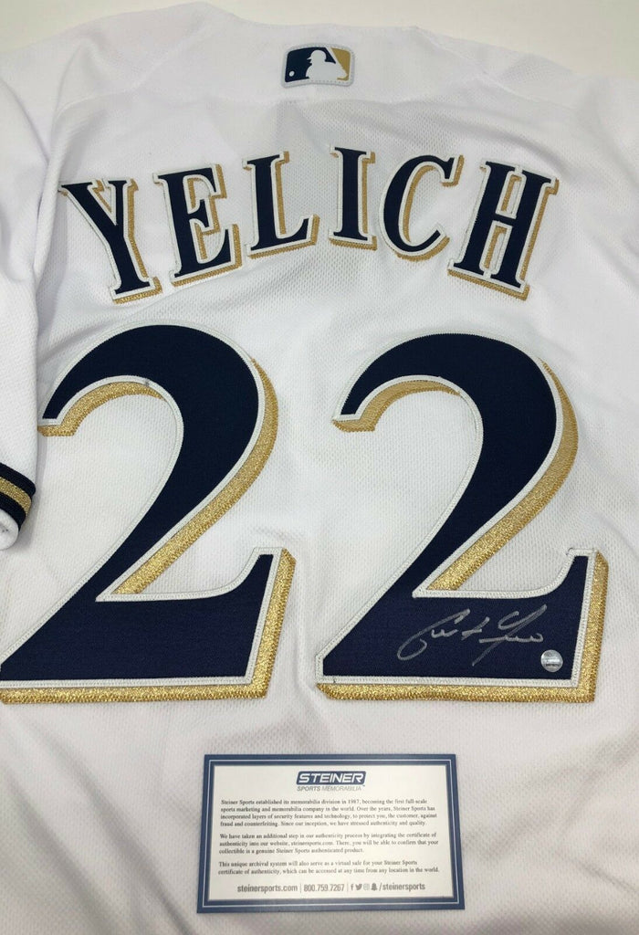 Milwaukee Brewers Christian Yelich Autographed Blue Majestic