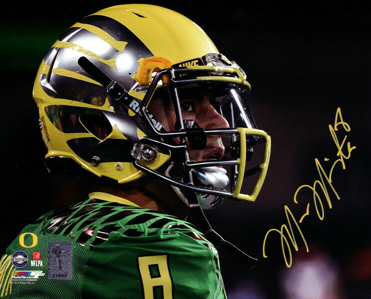 Marcus Mariota Autographed Framed Black Oregon Authentic Jersey MM Holo