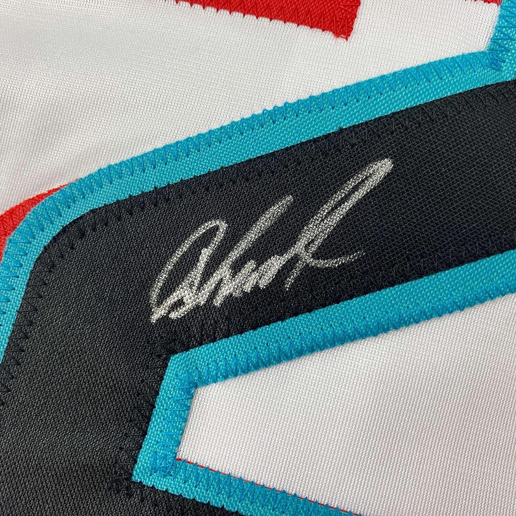 Framed Autographed/Signed Jazz Chisholm Jr. 33x42 Miami Black Jersey J –  Super Sports Center