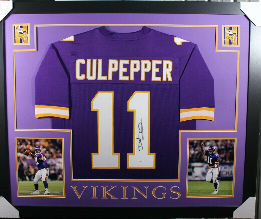 DAUNTE CULPEPPER (Vikings purple SKYLINE) Signed Autographed Framed Je –  Super Sports Center