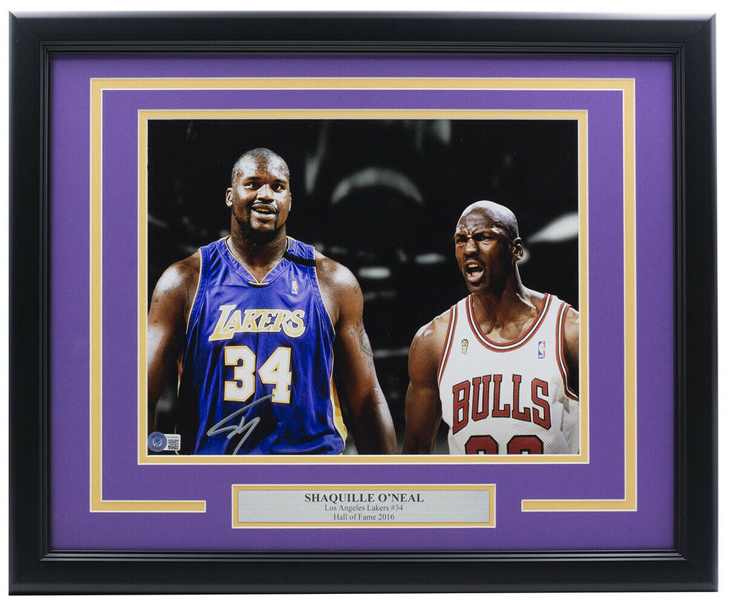 Framed Autographed/Signed Shaquille Shaq O'Neal 33x42 Los Angeles