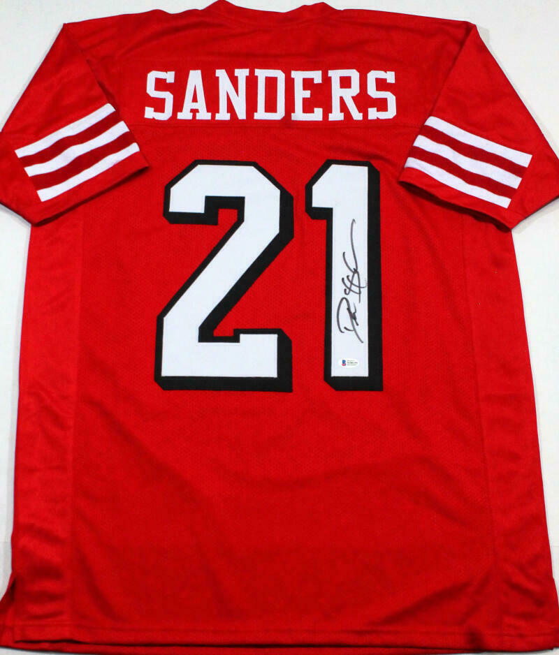 Deion Sanders Framed Signed Jersey Beckett Autographed Cincinnati Reds