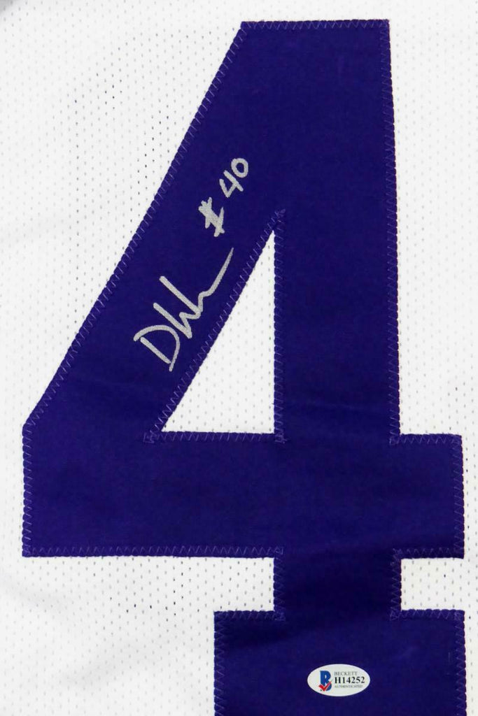 Devin White Autographed White College Style Jersey - Beckett W Auth *4 –  Super Sports Center