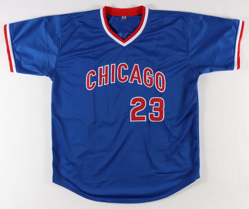 Ryne Sandberg Signed Autographed Blue Baseball Stat Jersey with JSA COA -  Size XL - Chicago Great