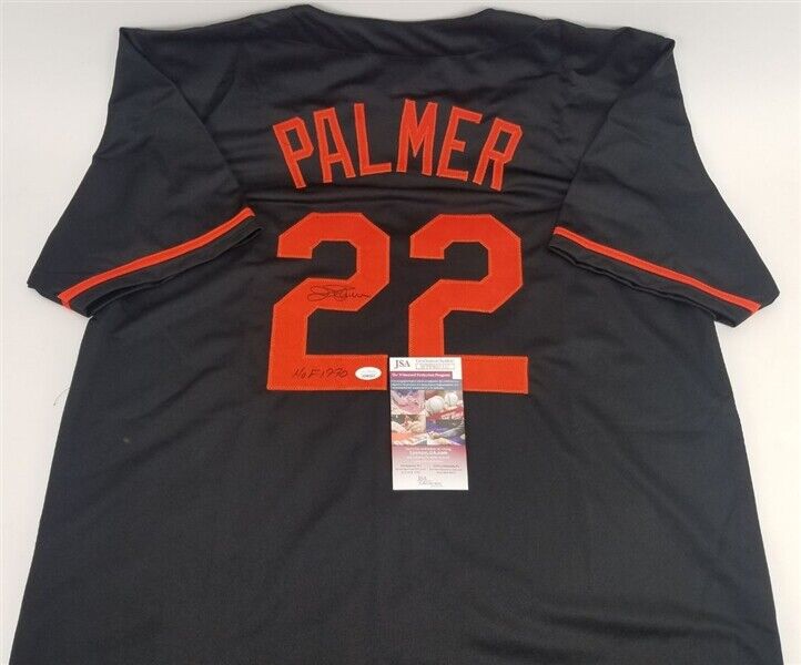 Jim Palmer Autographed Black Baltimore Orioles Jersey W/ HOF- JSA Witness  Auth