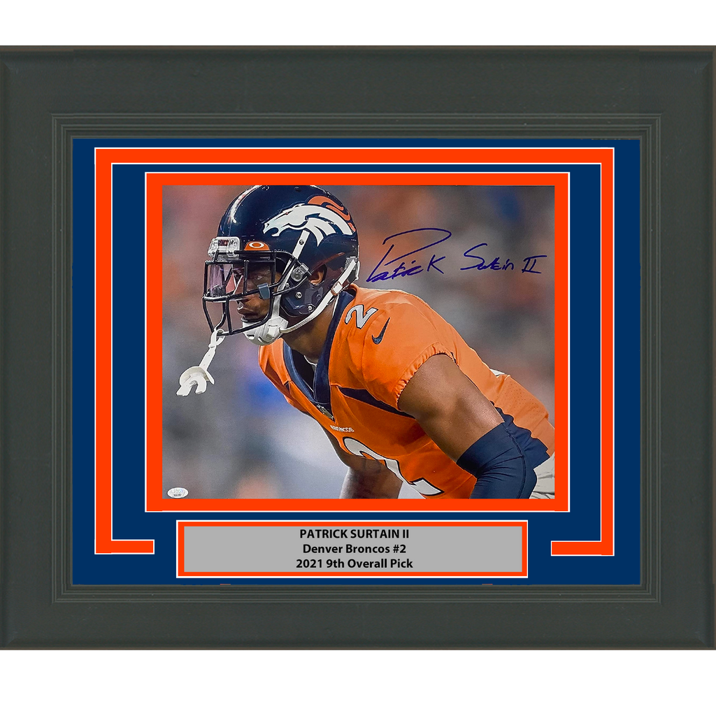 Framed Autographed/Signed Patrick Surtain II Denver Broncos 16x20 Phot –  Super Sports Center