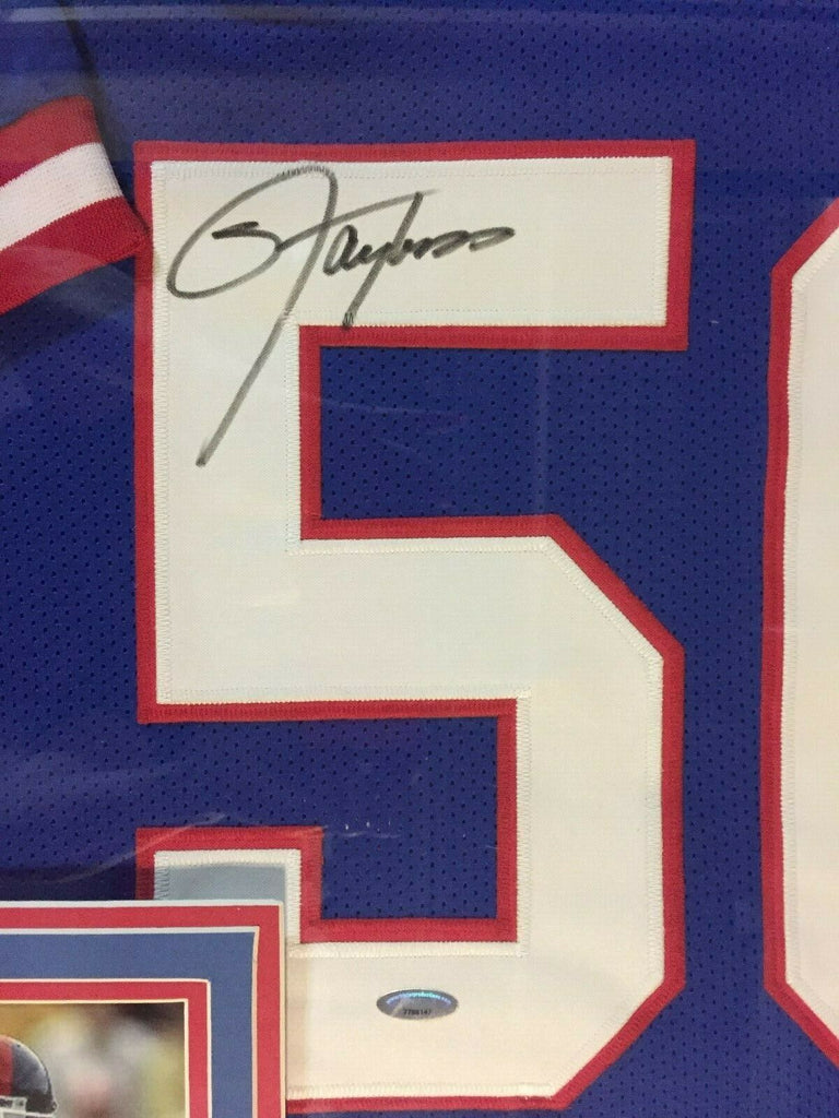 Lawrence Taylor Signed New York Giants 35x43 Framed Blue Jersey (JSA H –  Super Sports Center