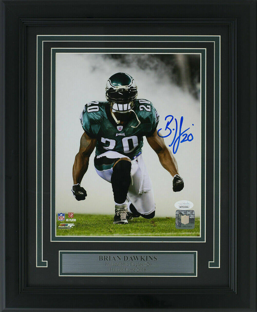 Brian Dawkins Authentic Signed Black Pro Style Framed Jersey BAS