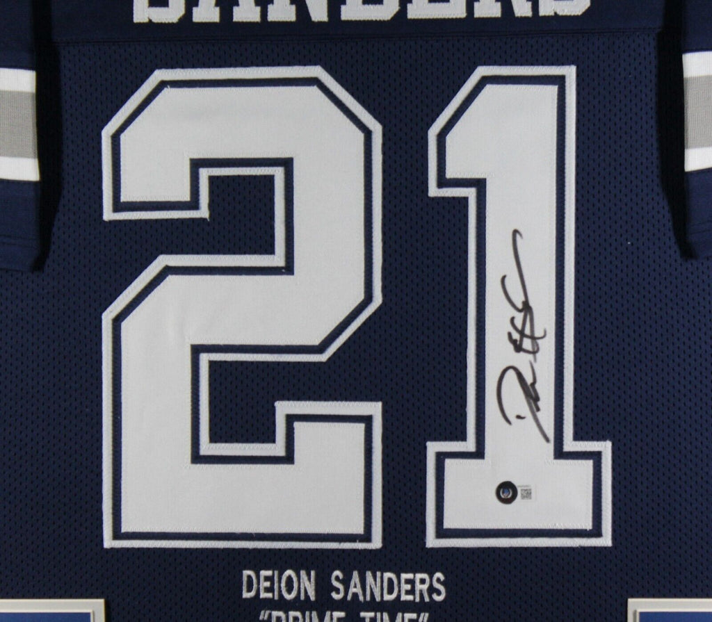 Deion Sanders Autographed Framed San Francisco 49ers Jersey, JSA COA