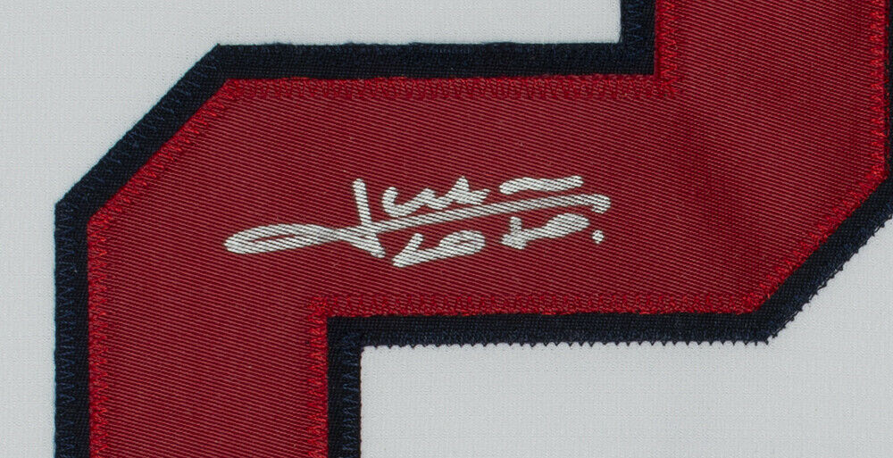 FRAMED Autographed/Signed JUAN SOTO 33x42 Washington Red Baseball