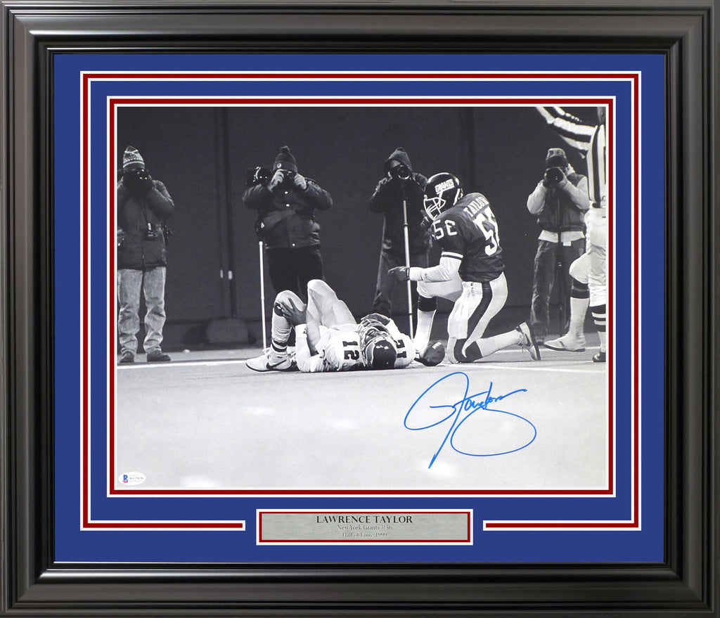 Framed Autographed/Signed Lawrence Taylor 33x42 New York Red Football Jersey  JSA COA at 's Sports Collectibles Store