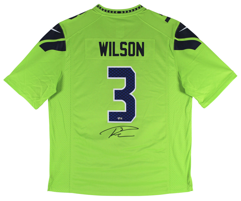 Russell Wilson Autographed & Framed Blue Seattle Seahawks Jersey Auto Wilson COA